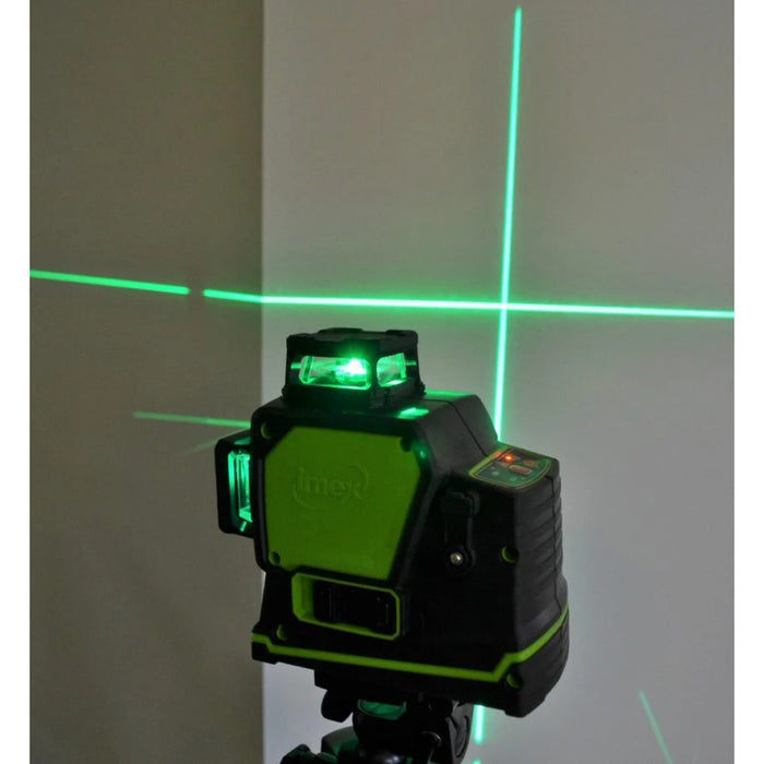 Imex 3 x 360 Green Multiline Beam Laser Level with Laser Detector 012-LX3DGD