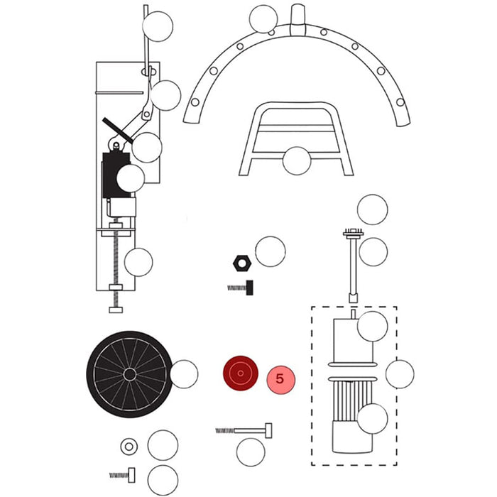 SoRoTo Loading Wheel (1pc), 80 mm, Bolt 100.005