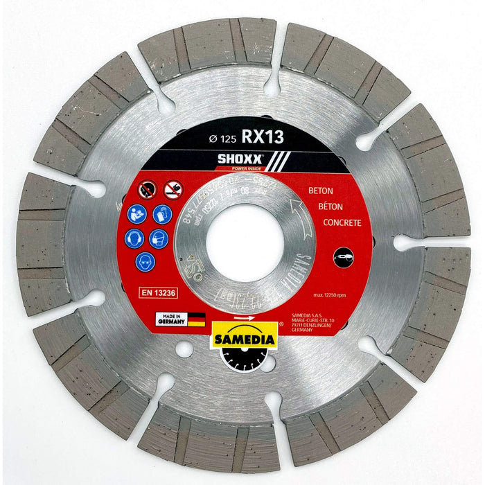 Samedia SHOXX RX13 Professional Diamond Concrete Blade 5” 125mm