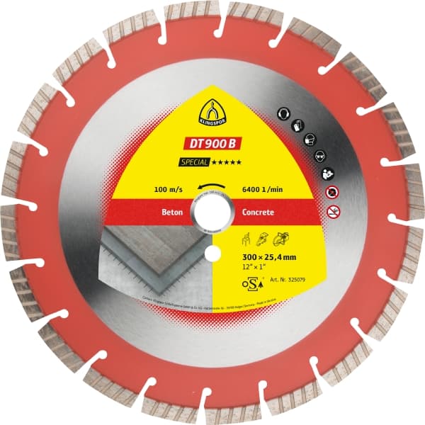 Klingspor 350mm DT 900 B Special Large diamond cutting blades for Cured concrete - 325080