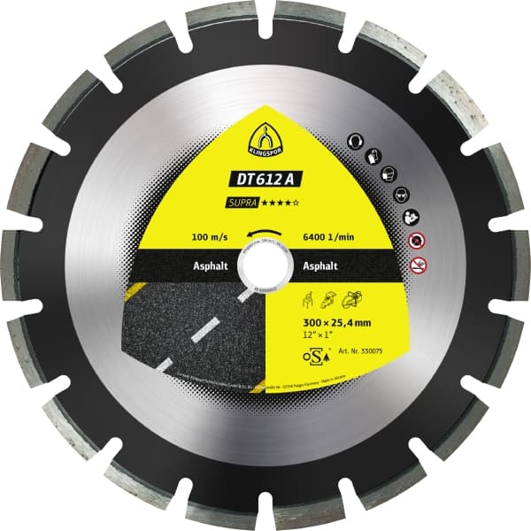 Klingspor 400mm DT 612 A Supra Large diamond cutting blades for Asphalt Sandstone - 349227