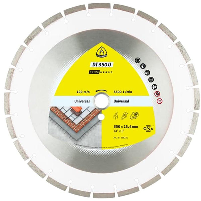 Klingspor 400mm DT 350 U Extra Large diamond cutting blades for Construction materials Concrete - 347486