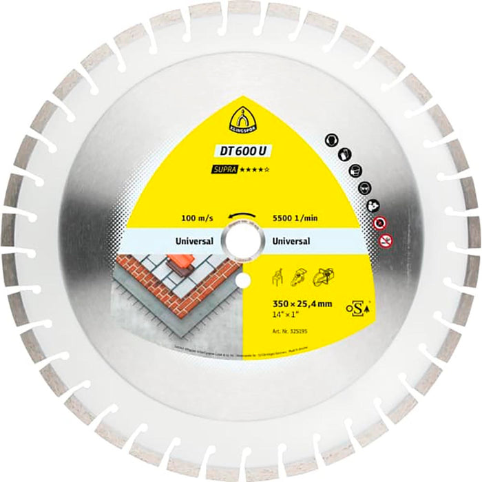 Klingspor 400mm DT 600 U Supra Large diamond cutting blades for Construction materials - 347485