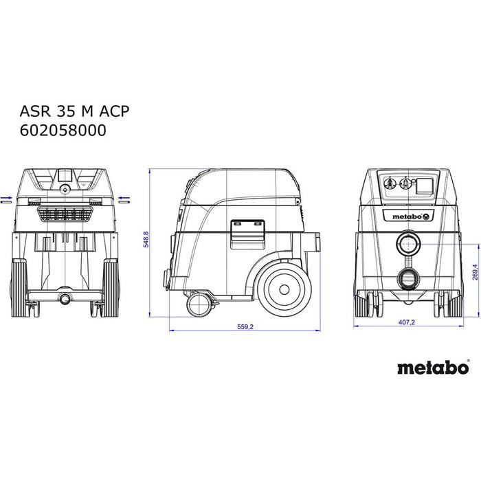 Metabo ASR35M-ACP (602058190) 1400W 35L M-Class Wet & Dry Vacuum Cleaner