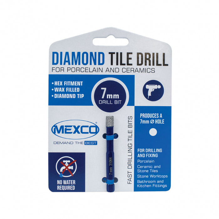 Mexco Wax Filled Hex Fit Tile Drill Bits