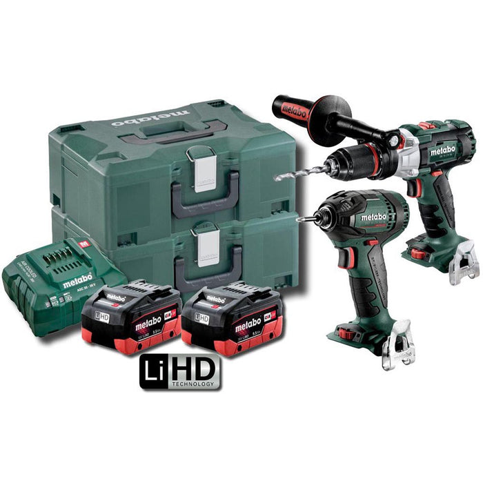 Metabo 2 PCE LiHD Impact Drill Driver Combo Kit AU68901855 - SB SSD 200 BL M HD 5.5