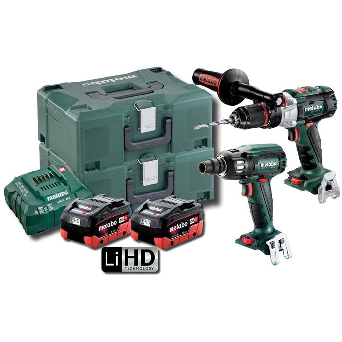 Metabo 2 PCE LiHD Impact Drill Wrench Combo Kit 400NM AU68902055 - SB SSW 400 BL M HD 5.5