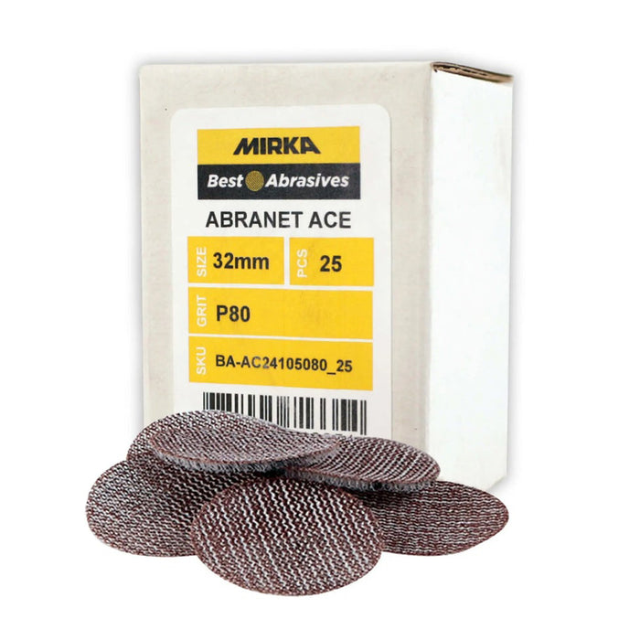 Mirka 32mm Abranet Ace Sanding Discs Grip - 25 Pack