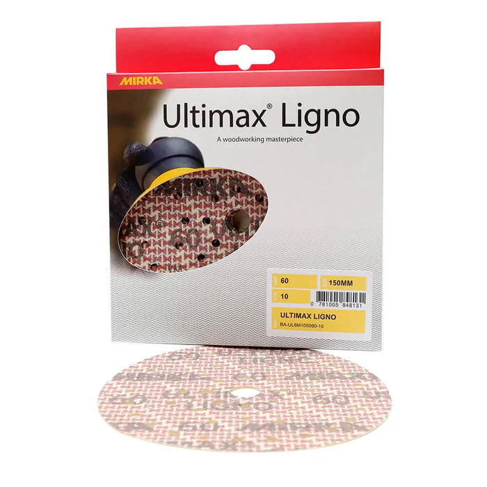 Mirka 150mm Ultimax Ligno Wood Sanding Discs Grip 10 pack