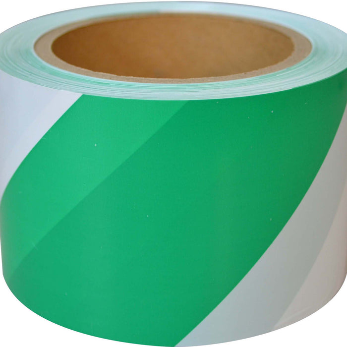 Maxisafe Green & White Barricade Tape BTG709