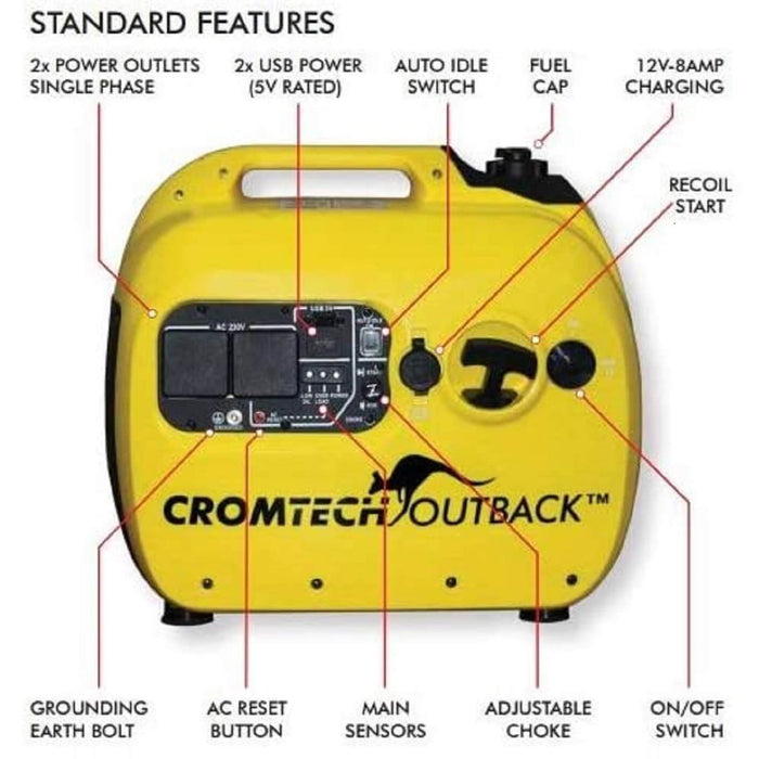 Cromtech Outback Portable Inverter Generator 2.4kW