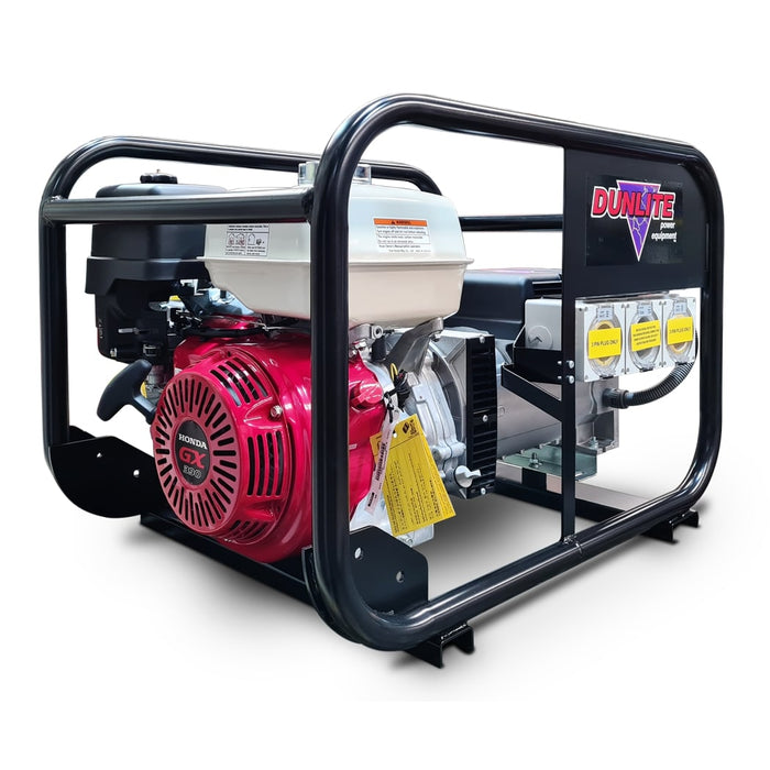 Dunlite Power Equipment 8 kVA Honda Powered generator with RCD Outlets - DGUH7S-2-RCD2