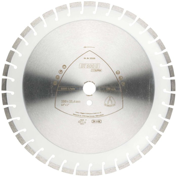 Klingspor Diamond Blade Segmented Edge Universal 4800 rpm 400x25mm 325198