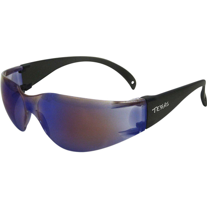 Maxisafe Texas Blue Mirror Anti-Fog Mirror Safety Glasses EBR333