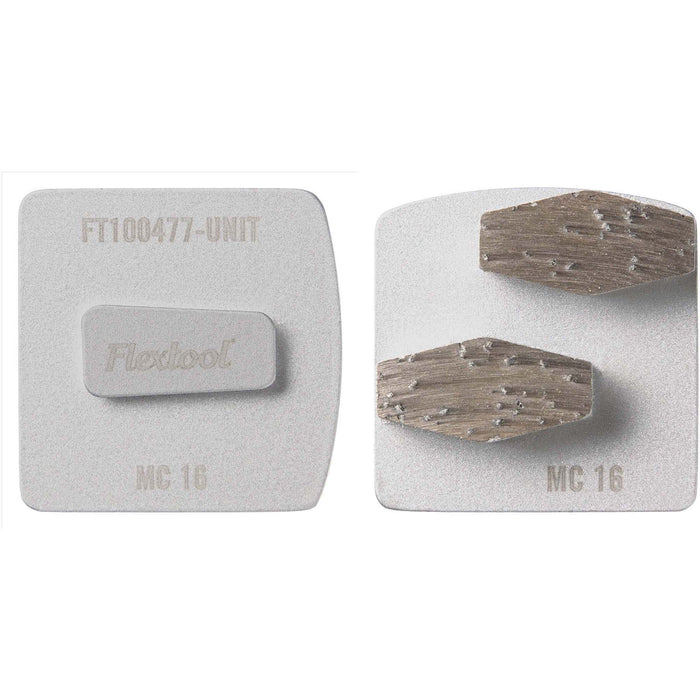 Flextool BladeTec Medium Hardness Concrete Diamond Segment Easy Lock Grinding Shoes - Silver - 3 Pack