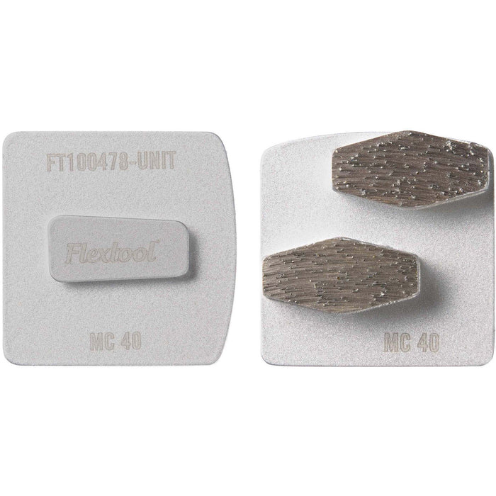 Flextool BladeTec Medium Hardness Concrete Diamond Segment Easy Lock Grinding Shoes - Silver - 3 Pack