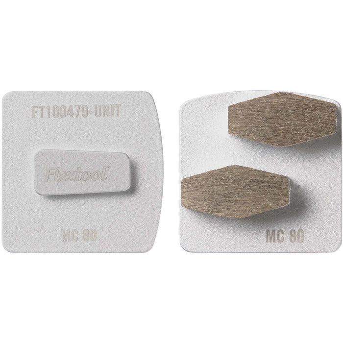 Flextool BladeTec Medium Hardness Concrete Diamond Segment Easy Lock Grinding Shoes - Silver - 3 Pack