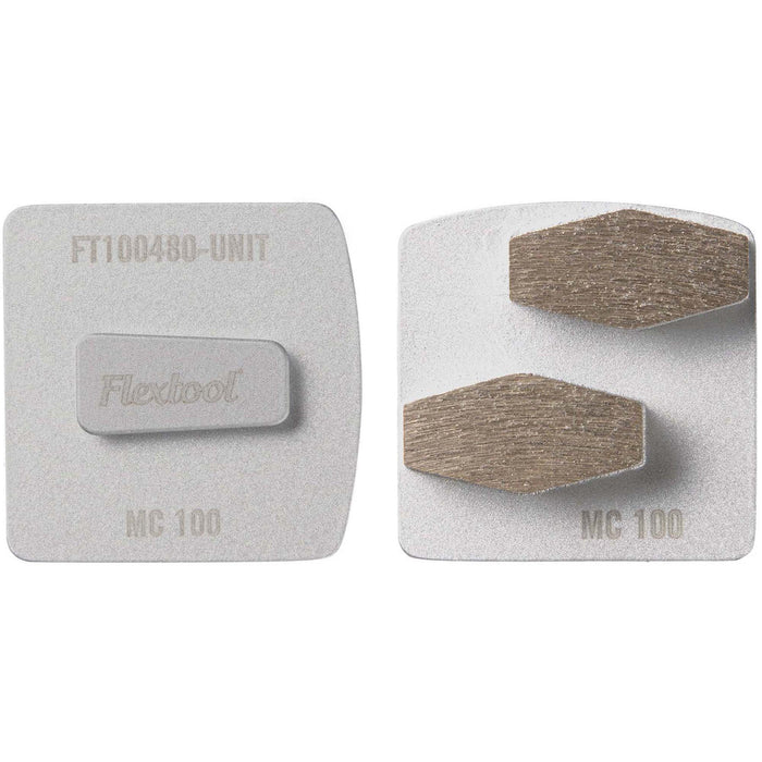 Flextool BladeTec Medium Hardness Concrete Diamond Segment Easy Lock Grinding Shoes - Silver - 3 Pack