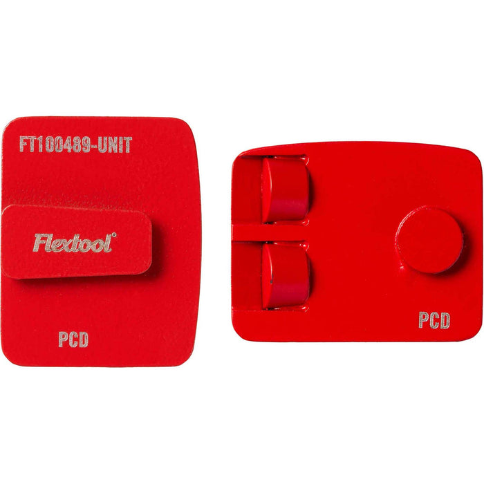 Flextool BladeTec Thick Coatings (Epoxy, Glue) PCD Segment Easy Lock Grinding Shoes - Red - 3 Pack