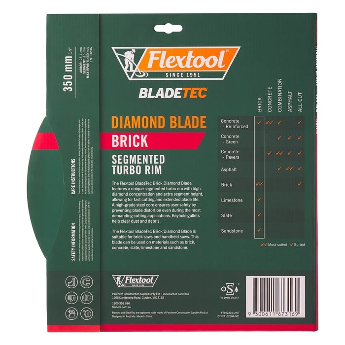 Flextool BladeTec Diamond Blade - Brick 350 mm - FT102304-UNIT