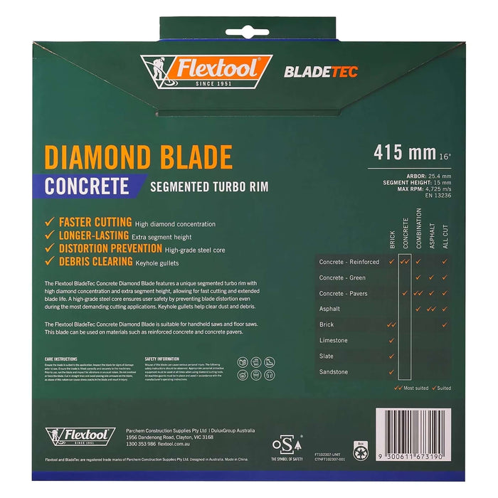 Flextool BladeTec Diamond Blade - Concrete 415 mm - FT102307-UNIT