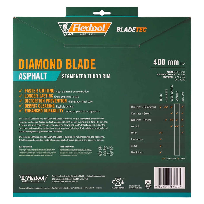 Flextool BladeTec Diamond Blade - Asphalt 400 mm - FT102315-UNIT