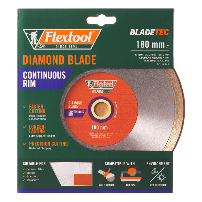 Flextool 180/7 Continuois Rim Diamond Blade - FT102321-UNIT