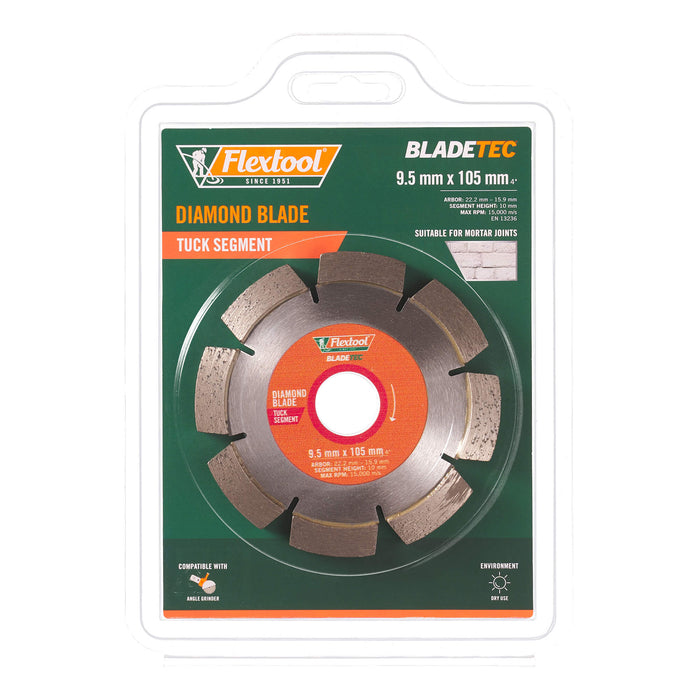 Flextool 9.5mm 105/4 Tuck Segment BladeTec Diamond Blade - FT102331-UNIT