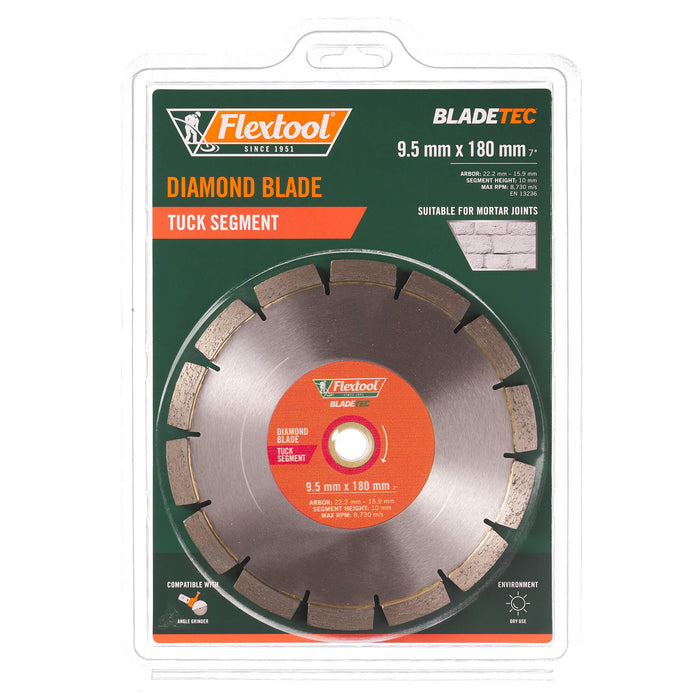 Flextool 9.5mm 180/7 Tuck Segment BladeTec Diamond Blade - FT102333-UNIT