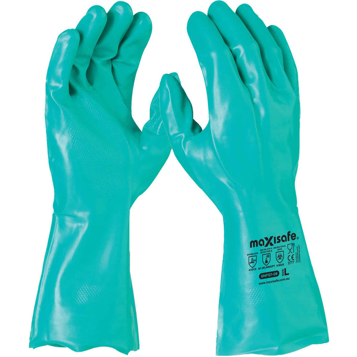 Maxisafe Green Nitrile Chemical 33cm Glove