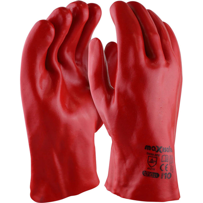 Maxisafe Red PVC Glove 27cm, Retail Carded - GPR121C