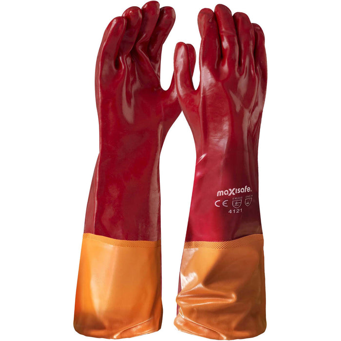 Maxisafe Red PVC Glove, 60cm Shoulder Length GPR230