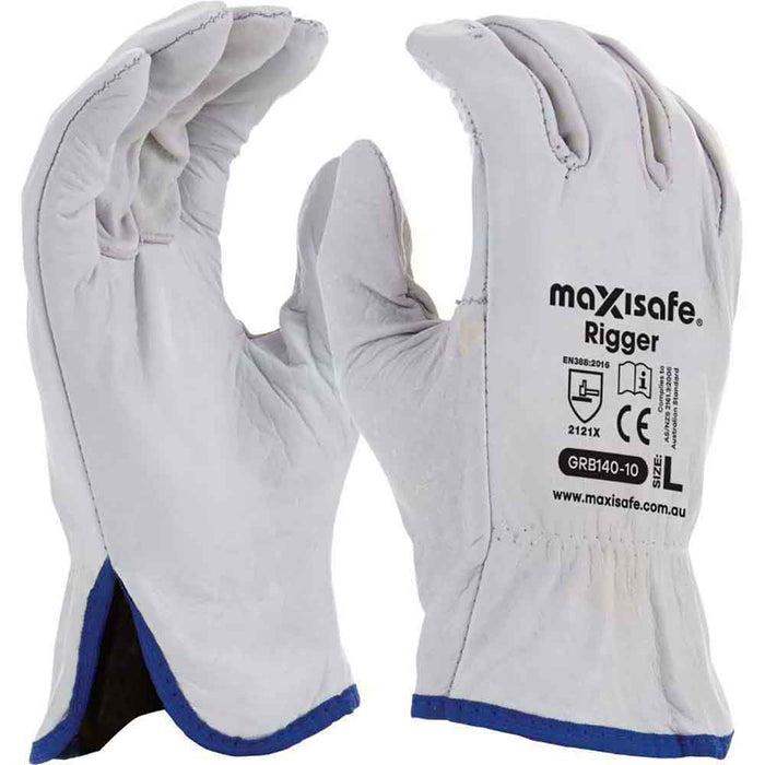 Maxisafe Natural Full Grain Rigger Glove, Retail Carded