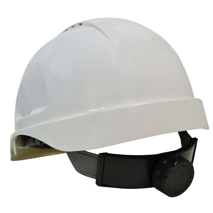 Maxisafe Maxiguard Vented Ratchet Harness White Hard Hat