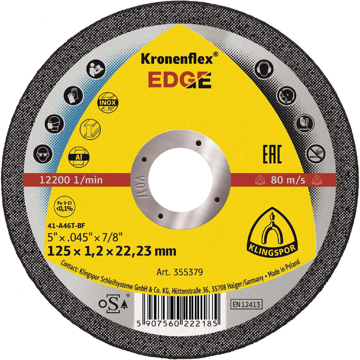 Klingspor Kronenflex EDGE cutting disc 125mm cuts steel / stainless steel / aluminum