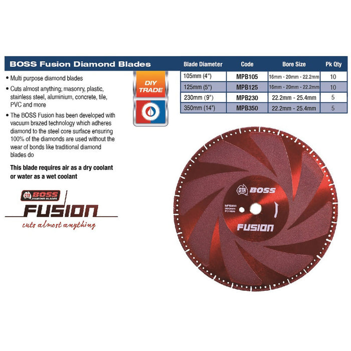 Ductile Iron Fusion Diamond Multi-Purpose Blade 350MM