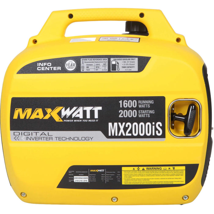 MaxWatt 2000W Pure Sine Wave Digital Inverter Generator MX2000IS