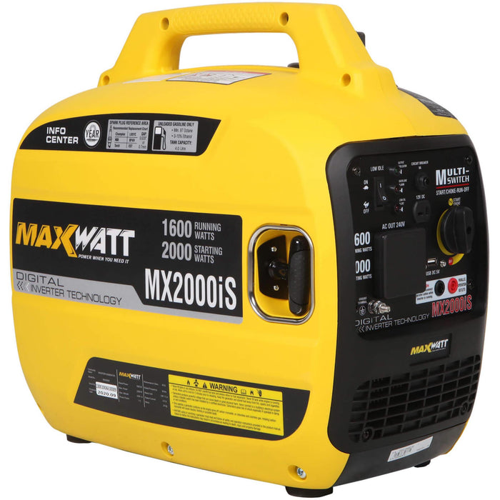 MaxWatt 2000W Pure Sine Wave Digital Inverter Generator MX2000IS