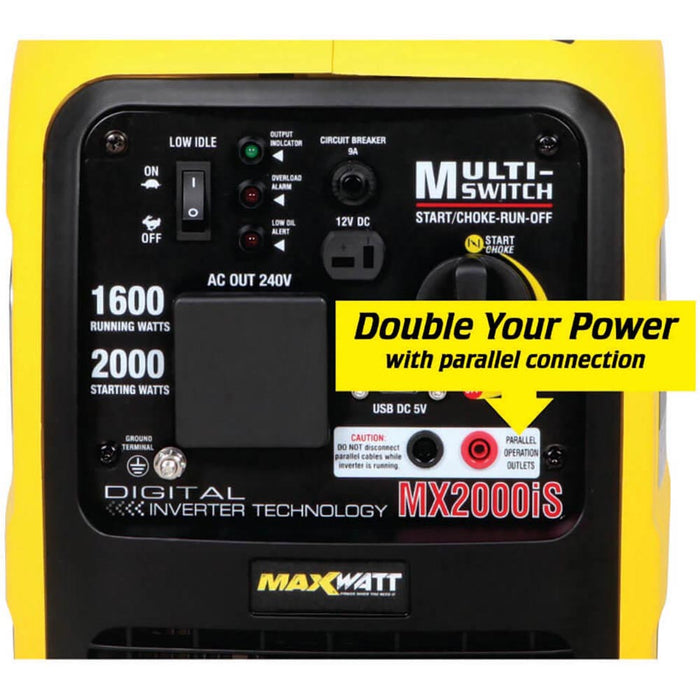 MaxWatt 2000W Pure Sine Wave Digital Inverter Generator MX2000IS