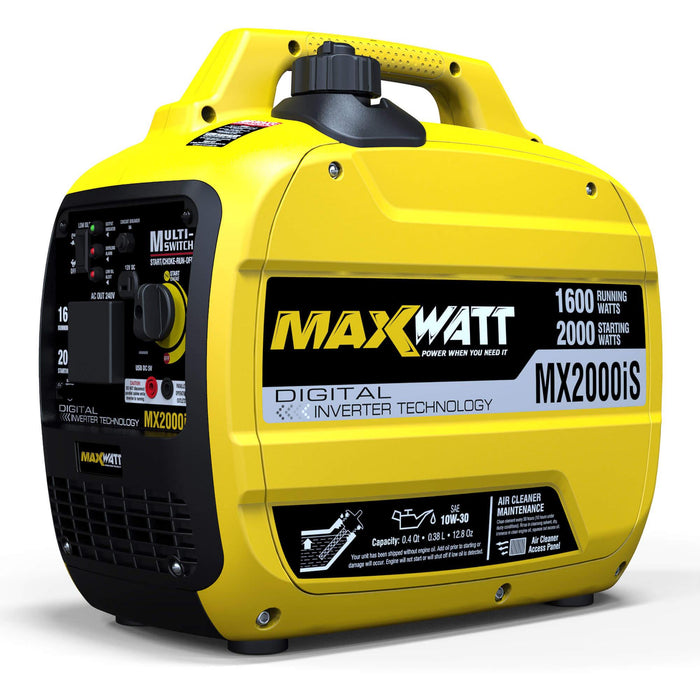 MaxWatt 2000W Pure Sine Wave Digital Inverter Generator MX2000IS