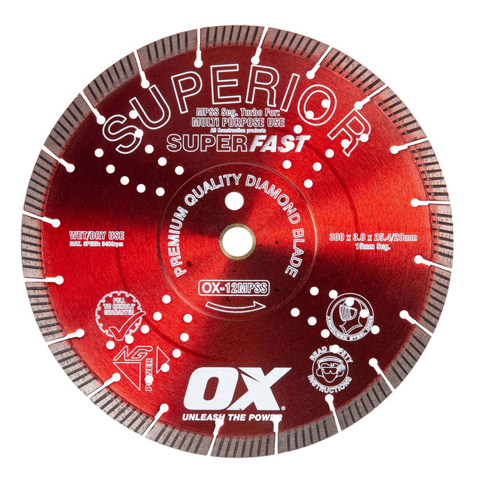 OX Diamond Blade Guaranteed to cut all Construction Products and Fast Cutting