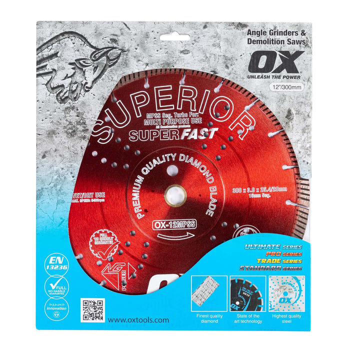 OX Diamond Blade Guaranteed to cut all Construction Products and Fast Cutting