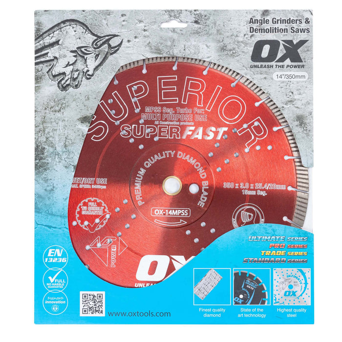 OX Diamond Blade Guaranteed to cut all Construction Products and Fast Cutting