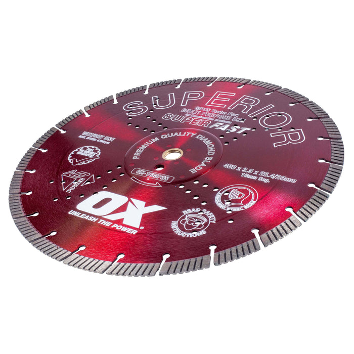 OX Diamond Blade Guaranteed to cut all Construction Products and Fast Cutting