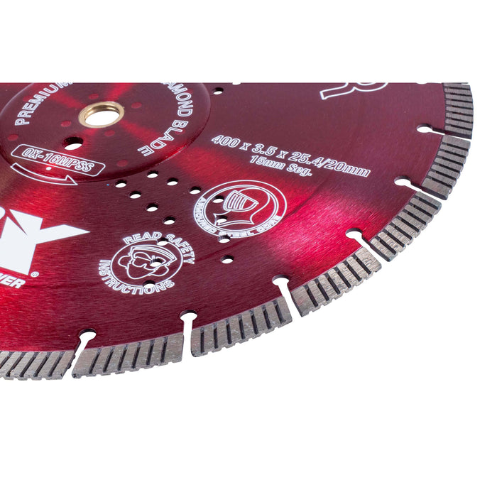 OX Diamond Blade Guaranteed to cut all Construction Products and Fast Cutting