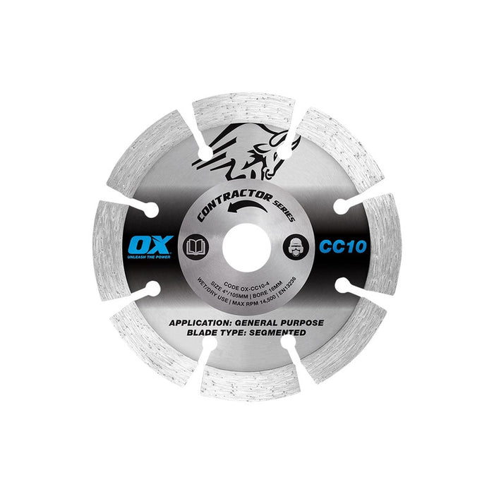 OX 105mm Contractor Turbo Diamond Blade For General Purpose