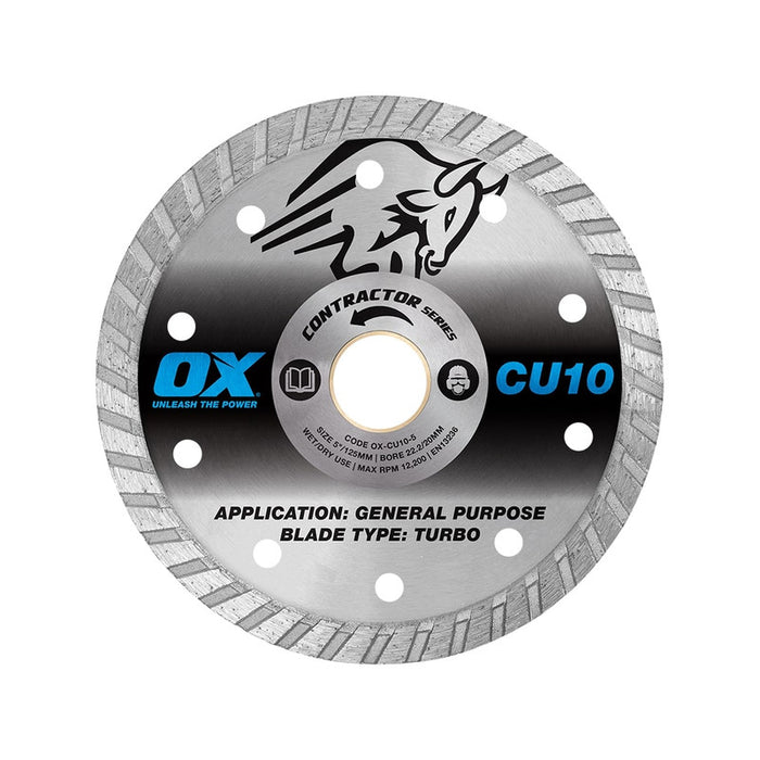 OX 125mm Contractor Turbo Diamond Blade For General Purpose