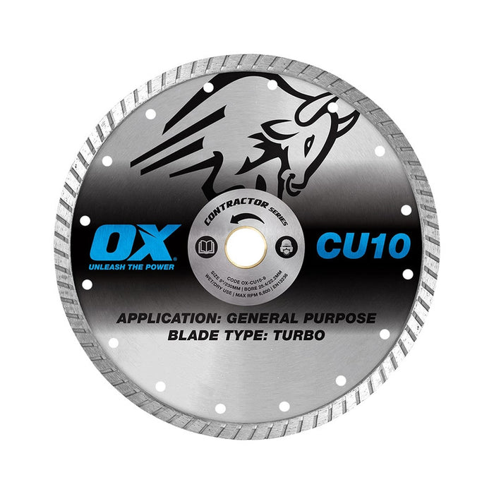 OX 230mm Contractor Turbo Diamond Blade For General Purpose