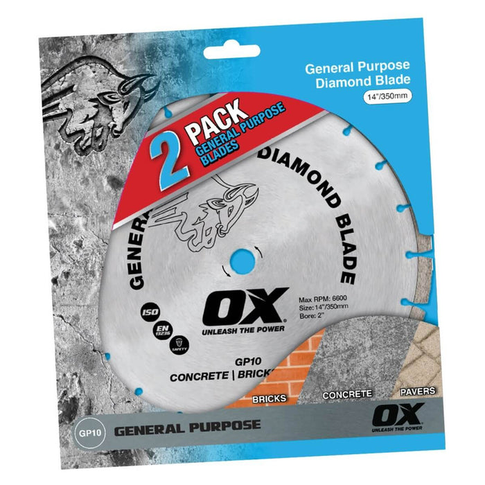 OX 2 Pack 350mm General Purpose Diamond Blade