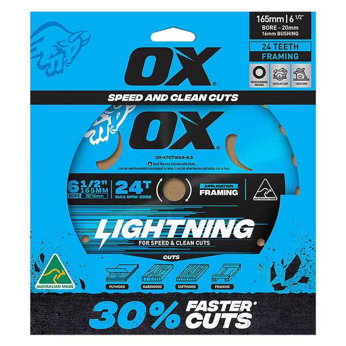 OX Pro 24-Tooth Lightning 6-1/2-Inch Circular Saw Blade